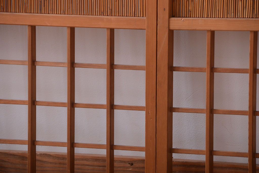 和製アンティーク　和の雰囲気が良い簾戸(簀戸、葦戸)4枚セット(2)