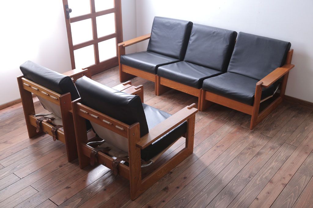中古　富士ファニチア　3人掛けソファ