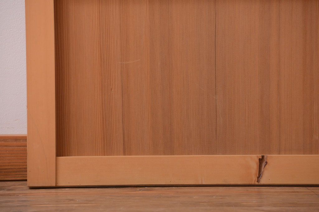 アンティーク　柾目材の高級木味板戸2枚セット