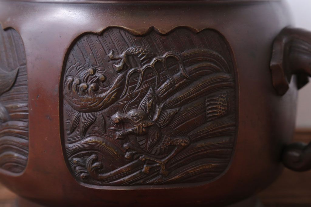 アンティーク雑貨　古民具・骨董　上手物!厚手の真鍮製高級アンティーク火鉢