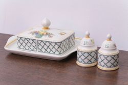 アンティーク雑貨　Villeroy&Boch(ビレロイ&ボッホ)　バスケット　バターケース・調味料入れ