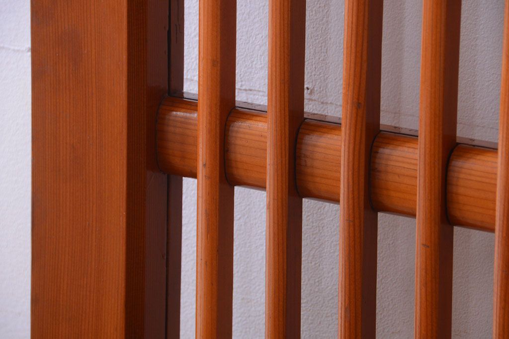 和製アンティーク　古い檜材のガラス蔵戸(玄関戸)