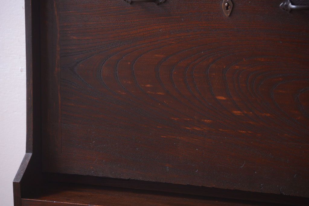 アンティーク家具　古民具・骨董　総欅材の和製アンティークライティングビューロー