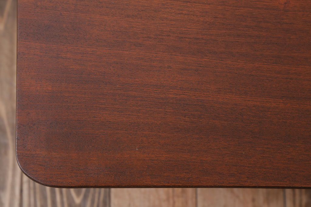 レトロ家具　アンティーク　天板栓材一枚板!レトロな角ちゃぶ台
