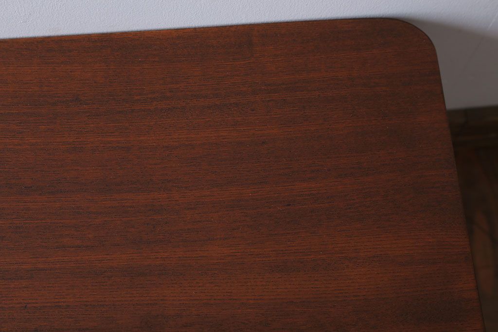 レトロ家具　アンティーク　天板栓材一枚板!レトロな角ちゃぶ台