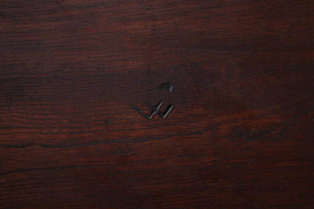 レトロ家具　アンティーク　天板栓材一枚板!レトロな角ちゃぶ台