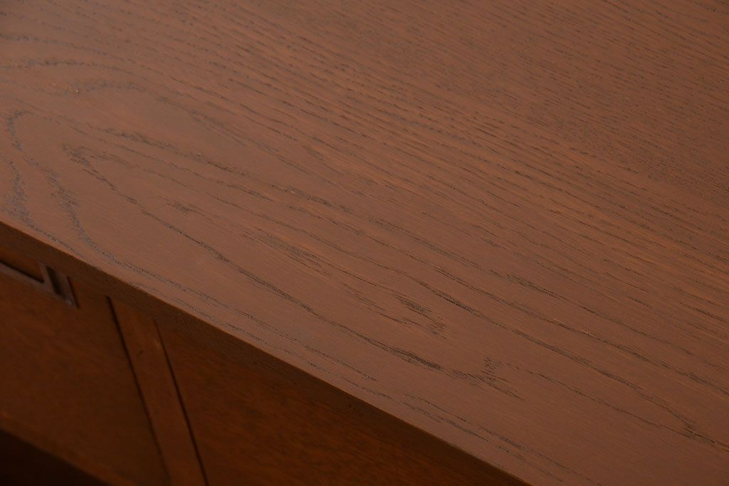 アンティーク家具　アンティーク　ネームプレート付き!天板ナラ材の両袖机(間仕切り・カウンターテーブル)