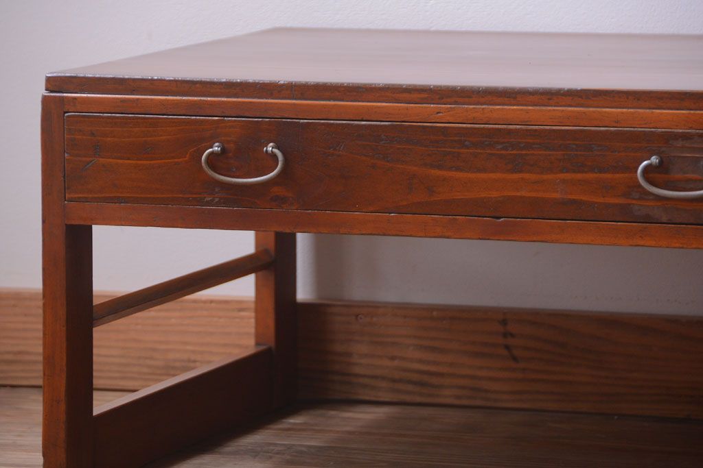 レトロ家具 昭和レトロ 古い木のアンティーク片袖文机
