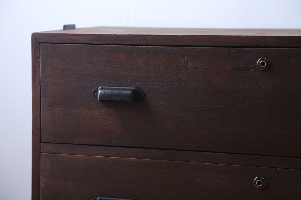 アンティーク家具　和製アンティーク　鉄脚付き!古い衣装箪笥ローボード(2)