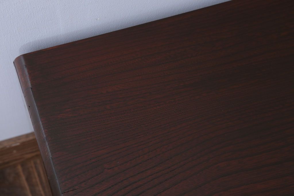 アンティーク家具　和製アンティーク　高級品!前板寄木細工が珍しい欅製文机