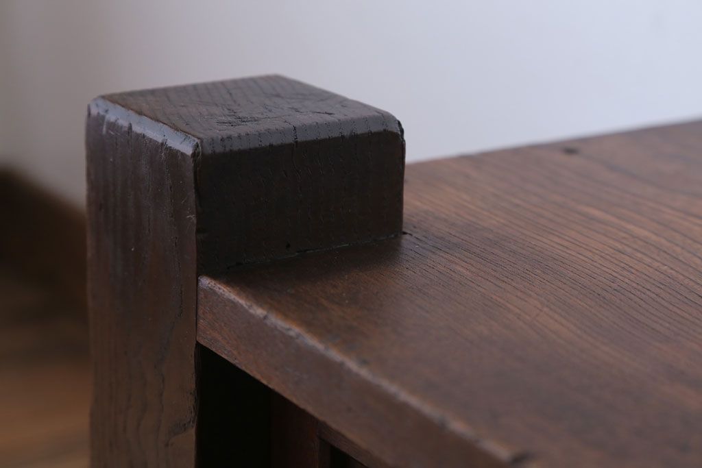 アンティーク家具　古民具・骨董　欅材の古い置き床(置床・ローボード)