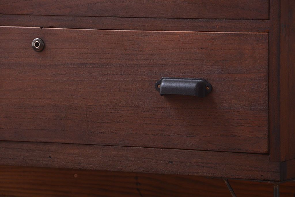 アンティーク家具　和製アンティーク　鉄脚付き!古い衣装箪笥ローボード(3)