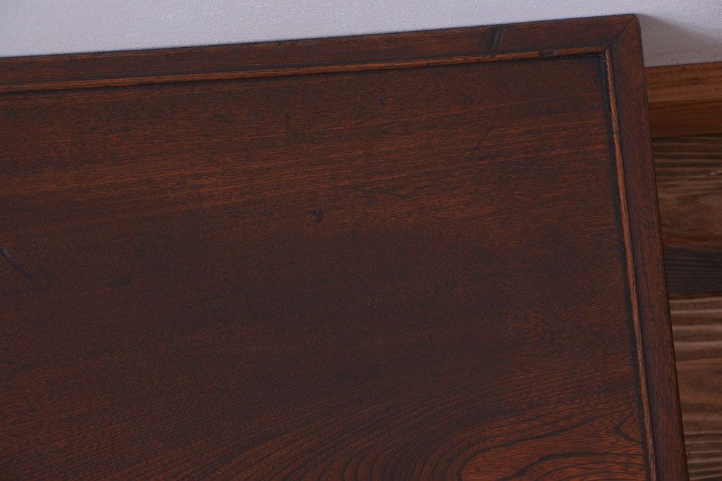 アンティーク家具　古民具・骨董　古い欅材の小さなアンティーク座卓(ちゃぶ台)