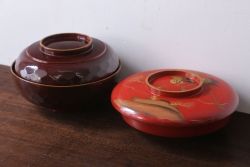 アンティーク雑貨　大正〜昭和初期　金蒔絵菓子鉢2点(漆器)