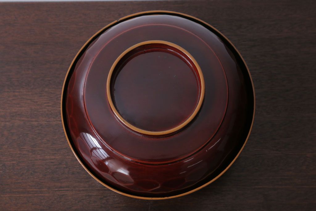 アンティーク雑貨　大正〜昭和初期　金蒔絵菓子鉢2点(漆器)