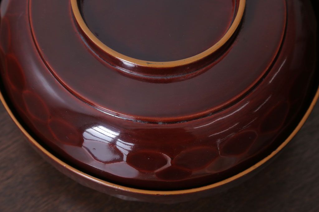 アンティーク雑貨　大正〜昭和初期　金蒔絵菓子鉢2点(漆器)