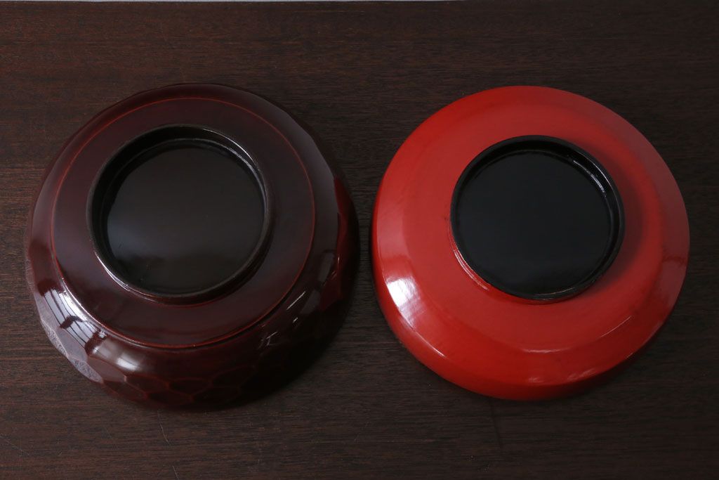 アンティーク雑貨　大正〜昭和初期　金蒔絵菓子鉢2点(漆器)