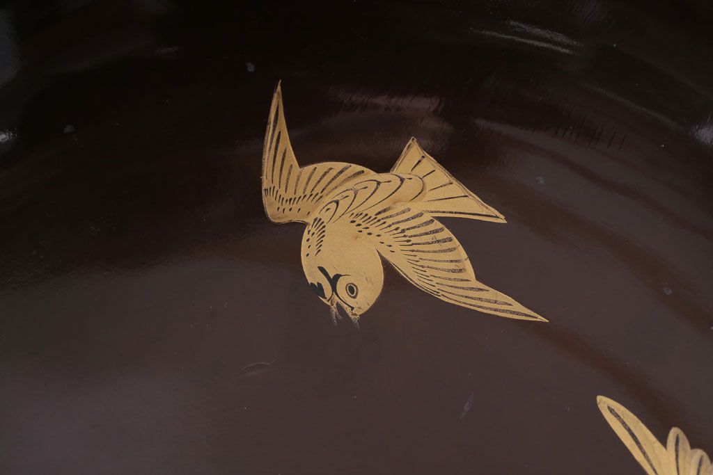 アンティーク雑貨　大正〜昭和初期　金蒔絵菓子鉢2点(漆器)