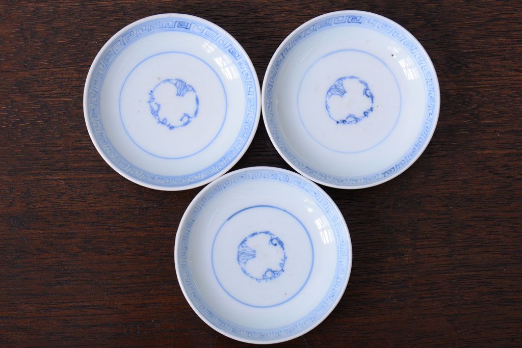 アンティーク雑貨　古民具・骨董　幕末〜明治　綿描き蓋茶碗6客(伊万里)