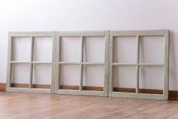 アンティークペイント　爽やかなガラス戸3枚セット(窓)