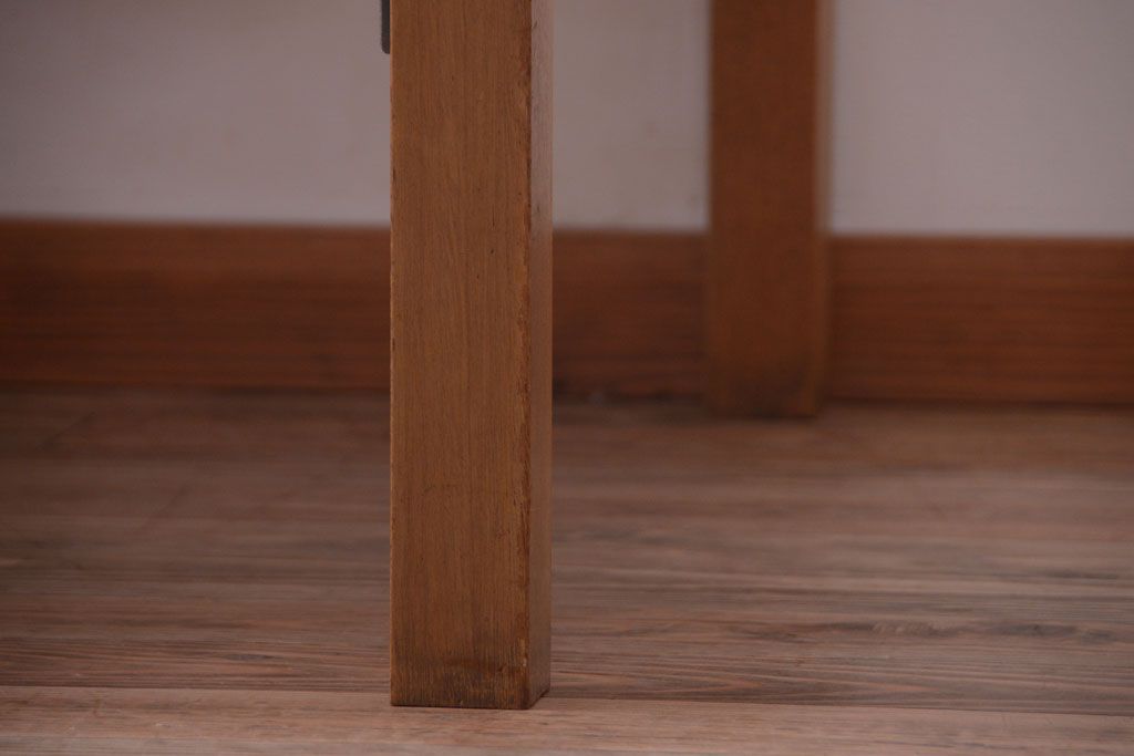 レトロ家具　昭和期　古い木のレトロなベッドフレーム(2)