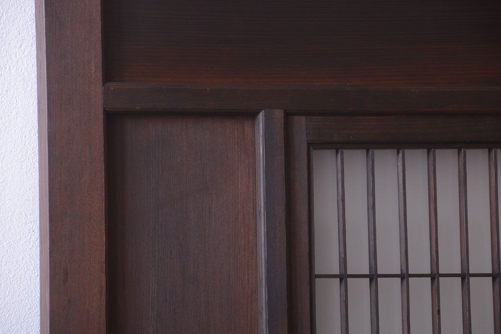 古民具・骨董　高級品!上質な組子すりガラス戸2枚セット