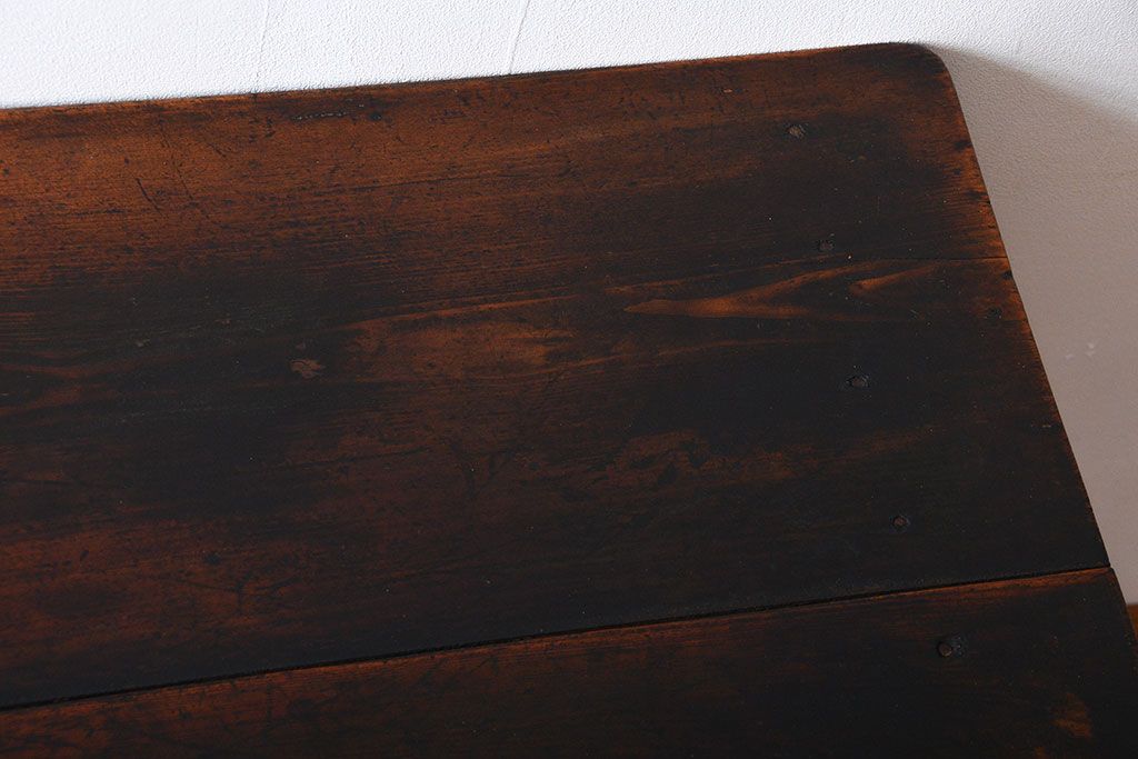 レトロ家具　昭和レトロ　古い味のあるアンティーク木製作業台(テーブル)