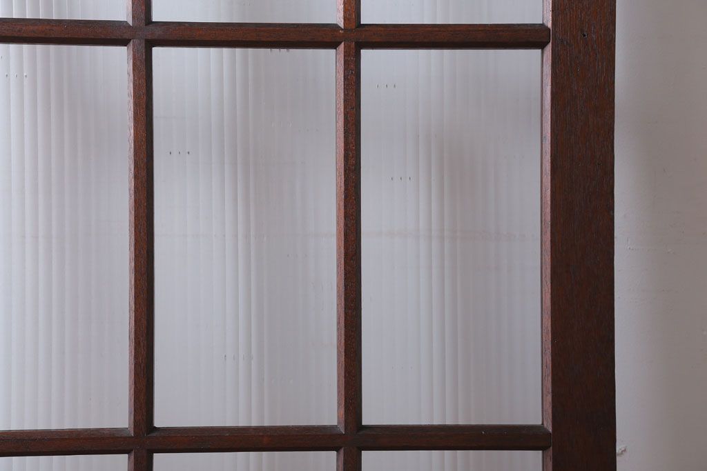 アンティーク　自由蝶番付き!シンプルな古い木のモールガラス入りドア