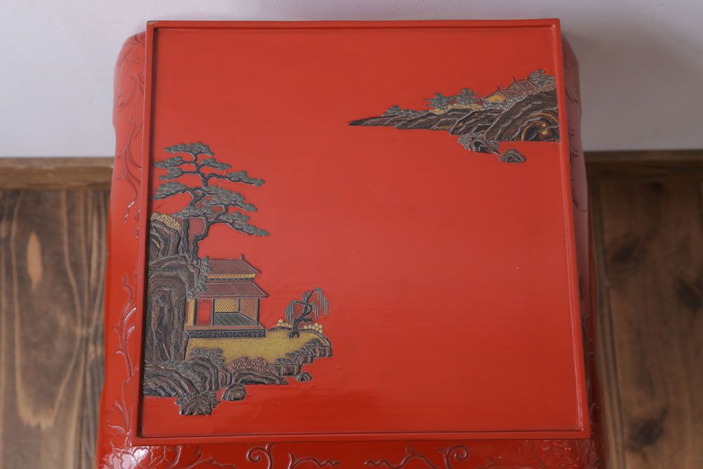 古い 木製 花台 飾台 骨董 中国