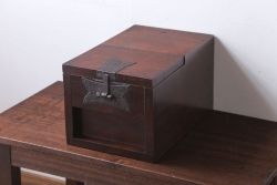 アンティーク雑貨　古民具・骨董　古い木のシンプルなアンティーク銭箱
