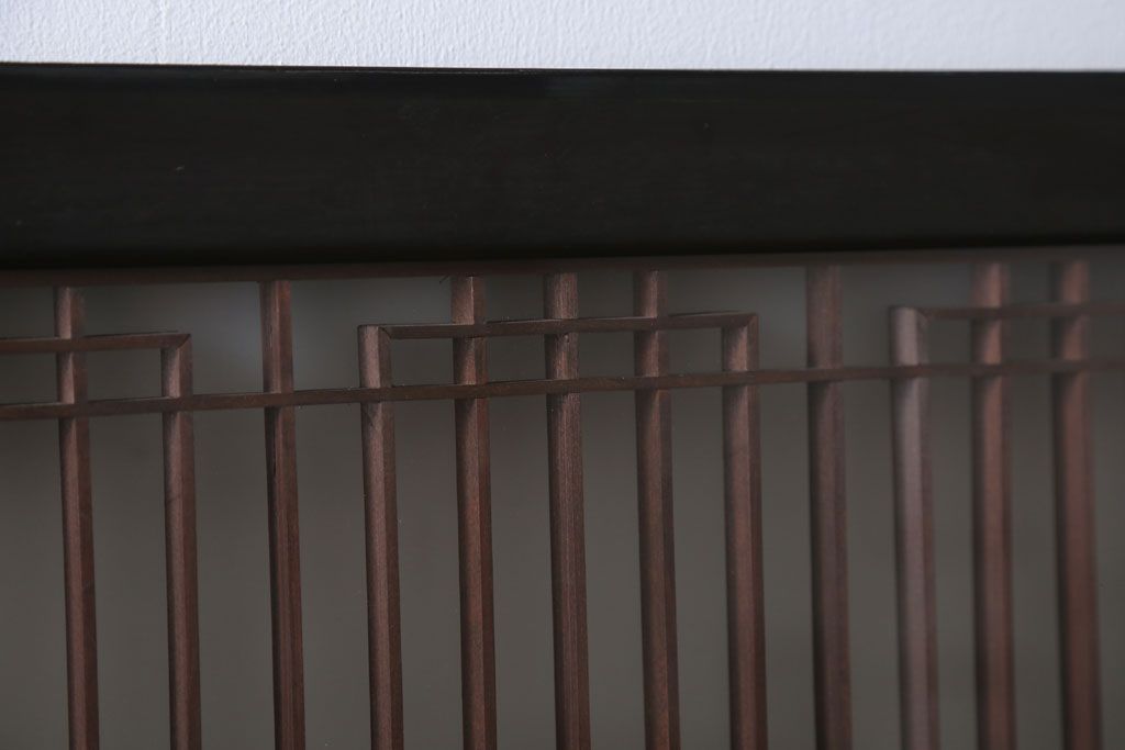 和製アンティーク　ガラス入り組子書院戸