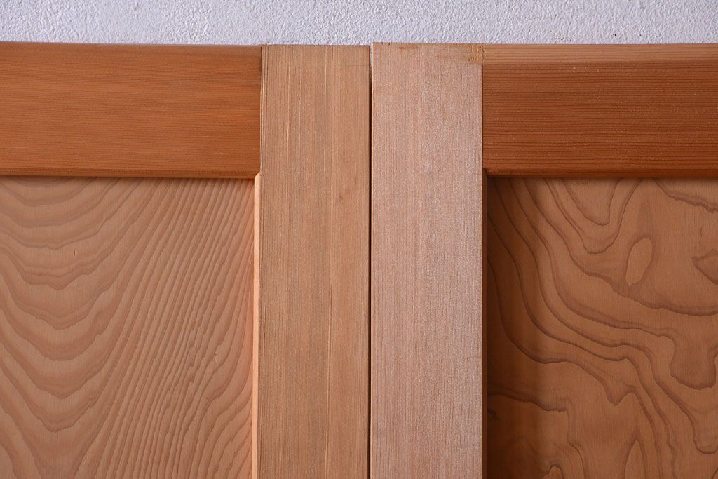 アンティーク　高級品!秋田杉一枚板の木味格子帯戸