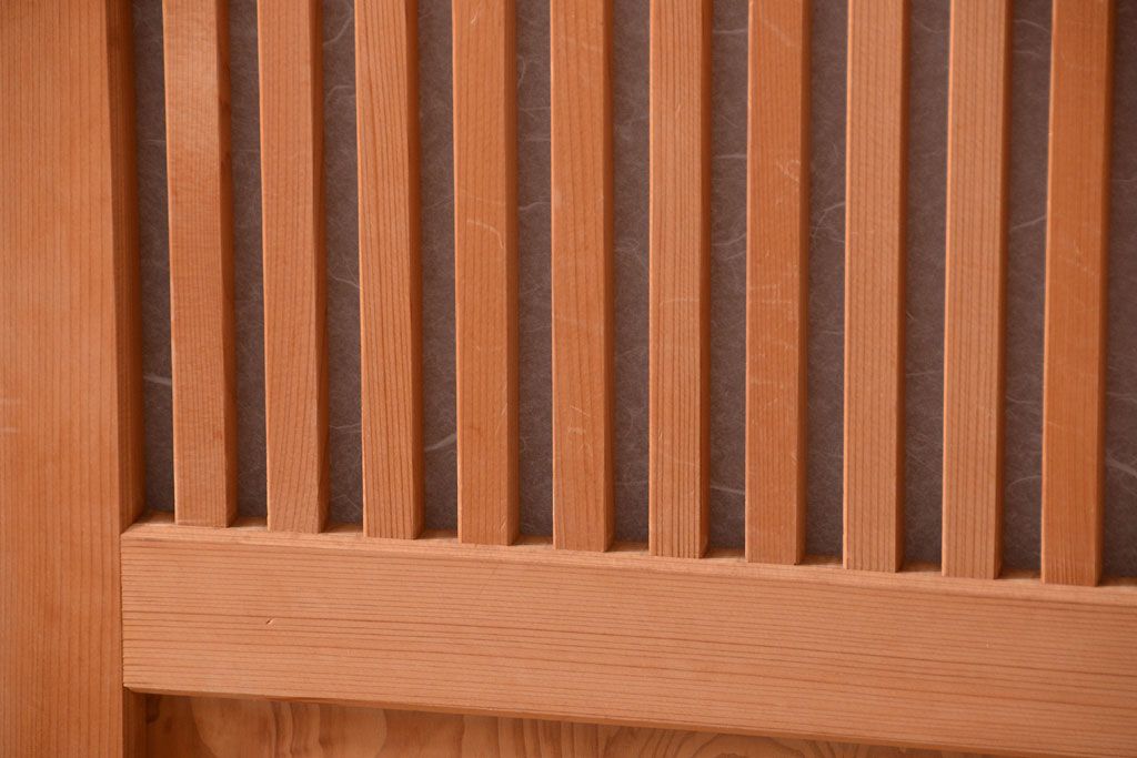 アンティーク　高級品!秋田杉一枚板の木味格子帯戸