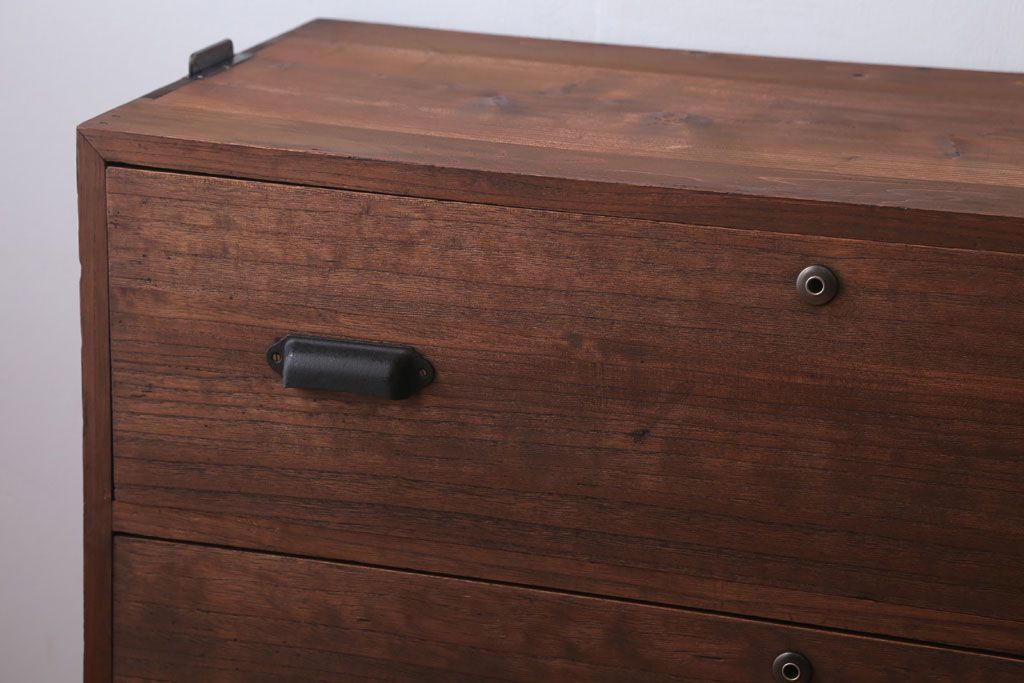 アンティーク家具　和製アンティーク　鉄脚付き!シンプルな桐箪笥ローボード(2)