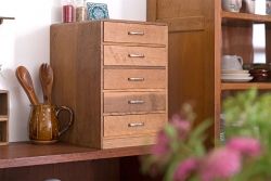 レトロ家具　昭和レトロ　古いナラ材のアンティーク小引き出し