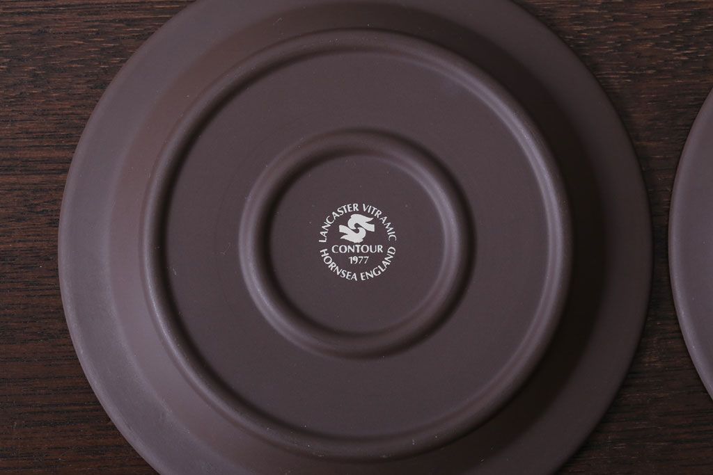 イギリスビンテージ HORNSEA(ホーンジー)　Contour(コントウァ)シリーズ　カップ&ソーサー4客、皿4枚セット