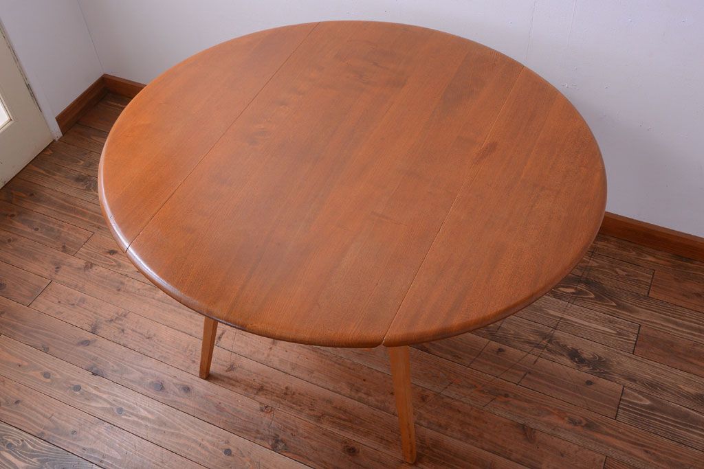 アンティーク家具　イギリスERCOL(アーコール)　ウィンザーシリーズ　ドロップリーフテーブル(バタフライテーブル)(3)