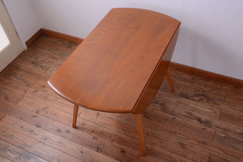 アンティーク家具　イギリスERCOL(アーコール)　ウィンザーシリーズ　ドロップリーフテーブル(バタフライテーブル)(3)