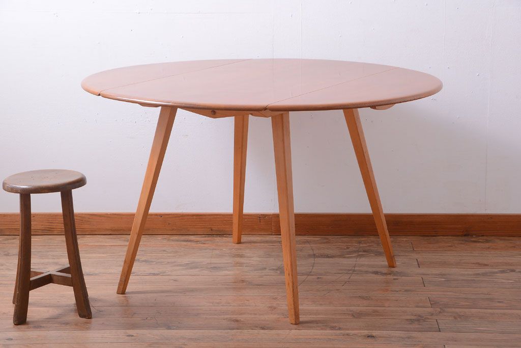 アンティーク家具　イギリスERCOL(アーコール)　ウィンザーシリーズ　ドロップリーフテーブル(バタフライテーブル)(3)