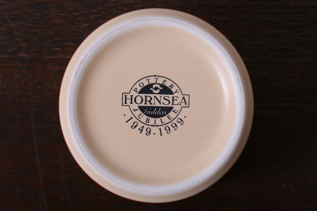 アンティーク雑貨　イギリスビンテージ　HORNSEA(ホーンジー)　Golden Jubilee(ゴールデンジュビリー)シリーズ　カップ&ソーサー3客・シュガーセット