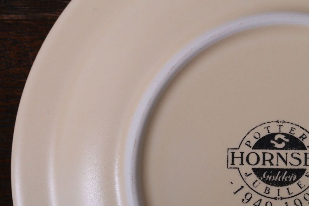 アンティーク雑貨　イギリスビンテージ　HORNSEA(ホーンジー)　Golden Jubilee(ゴールデンジュビリー)シリーズ　カップ&ソーサー3客・シュガーセット