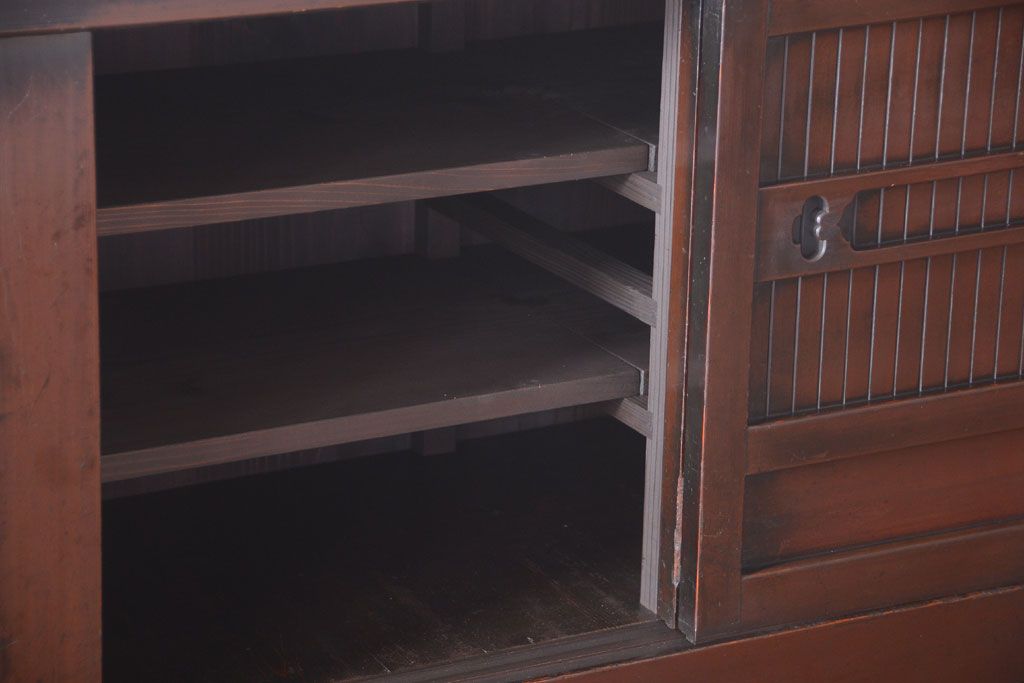 アンティーク家具　古民具・骨董　昇り引き出し付き!六尺　古い木製の高級水屋箪笥