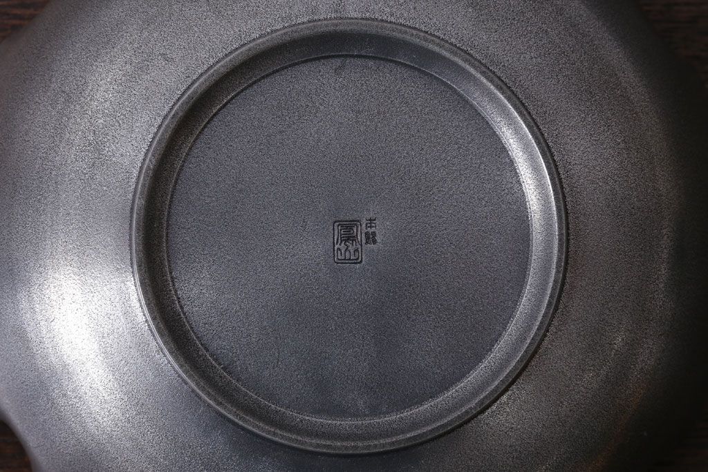 アンティーク雑貨　和製アンティーク　鳳山・本錫製、菓子器(煎茶道具)