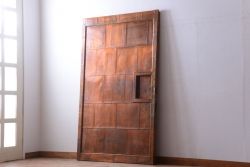 古民具・骨董　前面銅板のアンティーク蔵戸(玄関戸)