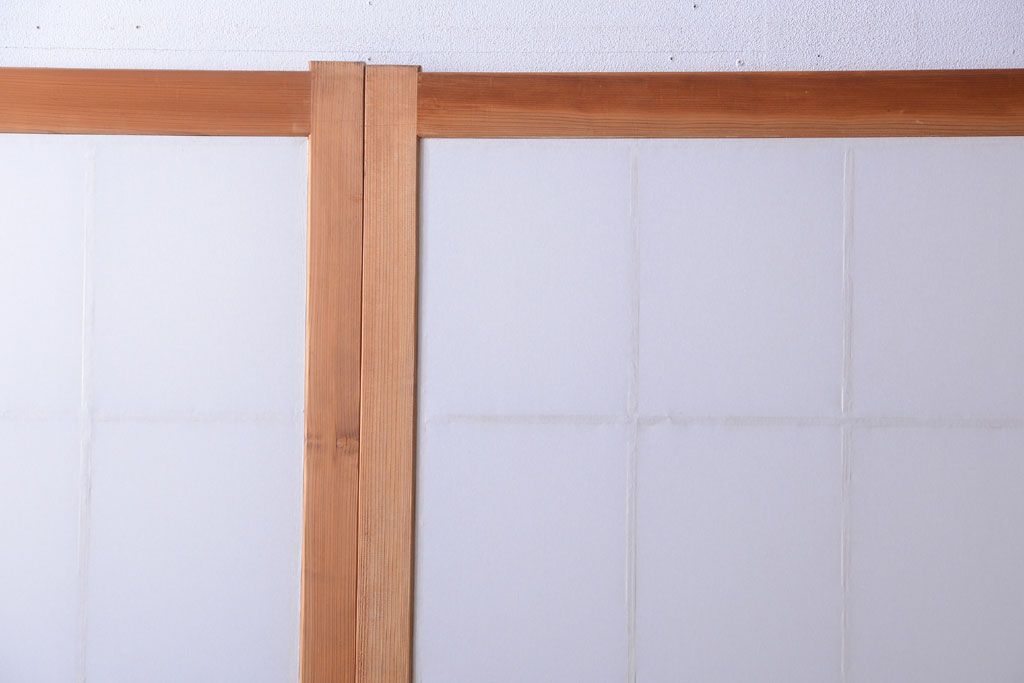 中古　ぼかしガラス入り!雪見障子戸4枚セット(引き戸、擦り上げ障子戸、擦上障子戸)