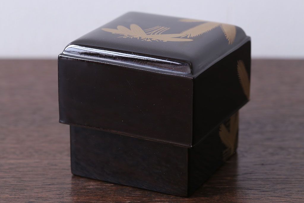 アンティーク雑貨　アンティーク　大正〜昭和初期　木製蒔絵小箱(漆器)