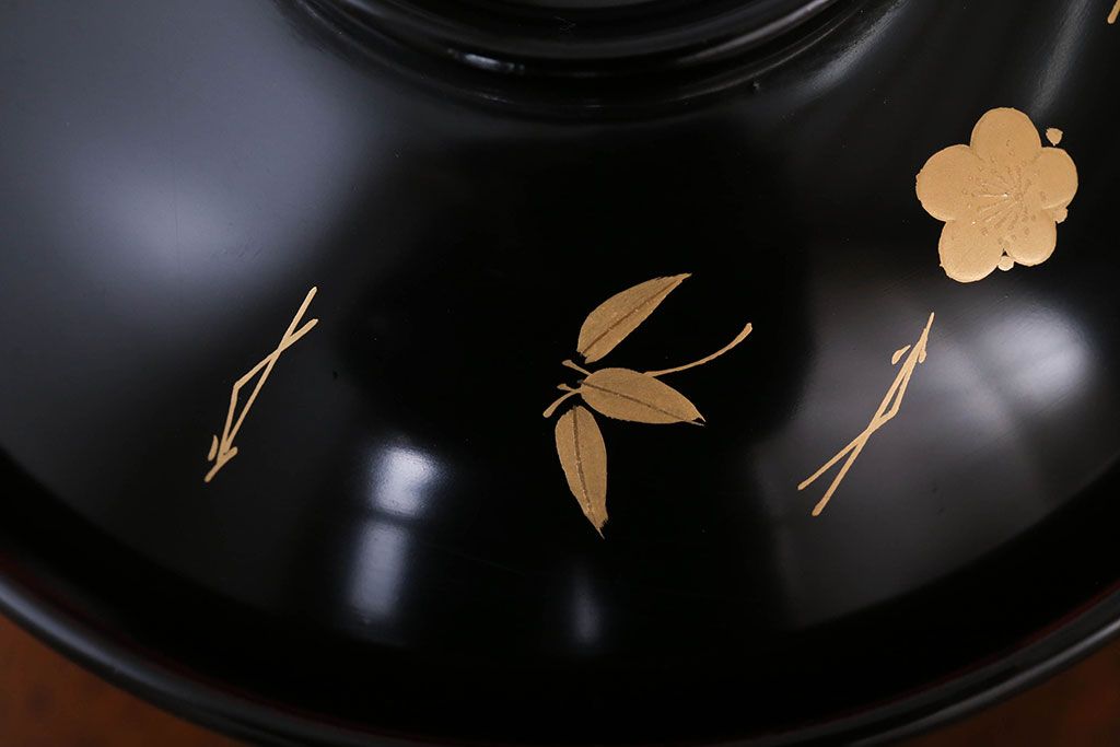 アンティーク雑貨　アンティーク　昭和初期　蒔絵木製椀10客(漆器)(1)