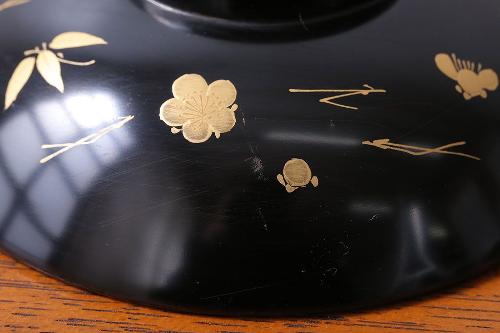 アンティーク雑貨　アンティーク　昭和初期　蒔絵木製椀10客(漆器)(1)