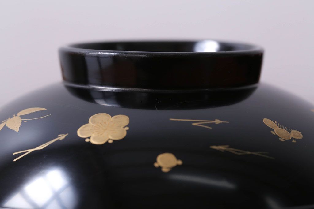 アンティーク雑貨　アンティーク　昭和初期　蒔絵木製椀10客(漆器)(1)