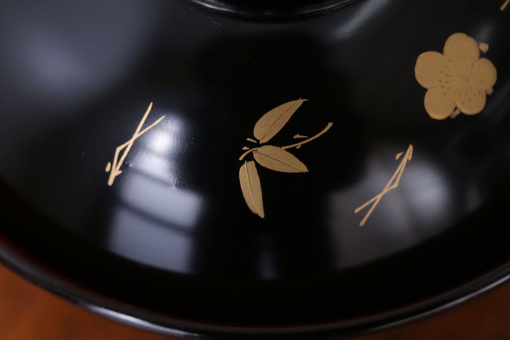 アンティーク雑貨　アンティーク　昭和初期!蒔絵木製椀10客(漆器)(2)